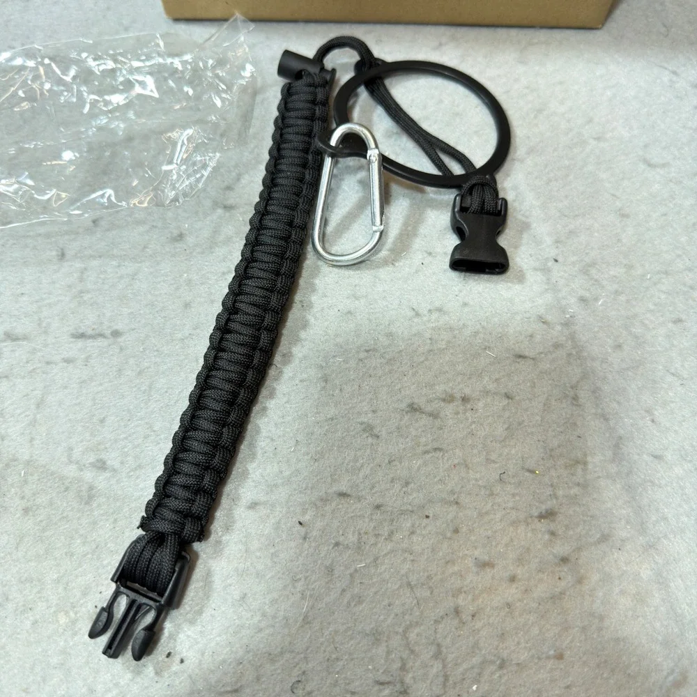 Unbranded Paracord Keychain Lanyard Unisex OS Black Like New Tactical EDC Buckle